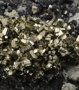 Pyrite on Sphalerite, Quartz