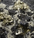 Pyrite on Sphalerite, Quartz