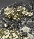 Pyrite on Sphalerite, Quartz