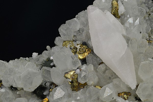 Quartz, Calcite, Chalcopyrite