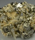 Pyrite, Quartz on Calcite