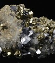 Truncated Galena, Pyrite on Quartz, Calcite