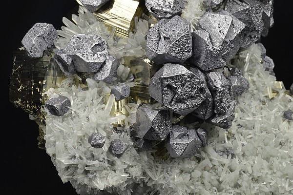 Truncated Galena, Quartz, Pyrite