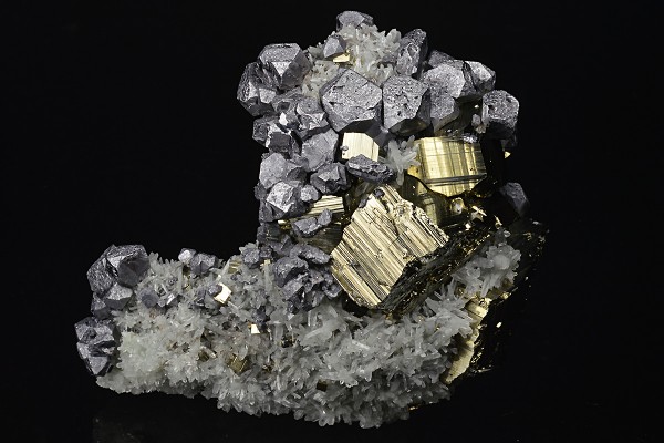 Truncated Galena, Quartz, Pyrite