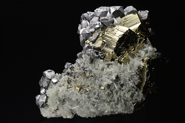 Truncated Galena, Quartz, Pyrite