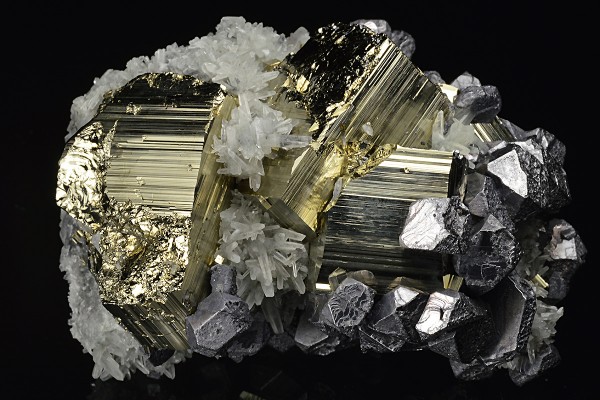 Truncated Galena, Quartz, Pyrite