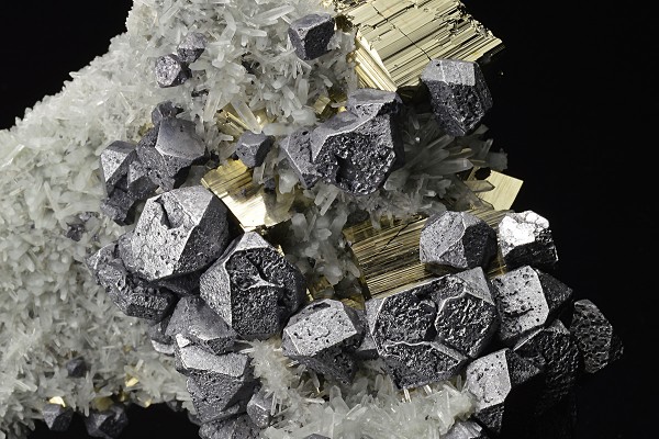 Truncated Galena, Quartz, Pyrite