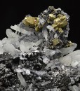 Thin Galena plates, Sphalerite, Quartz, Chalcopyrite