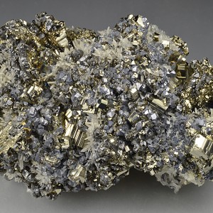 Pyrite, truncated Galena, Cleiophane, Quartz