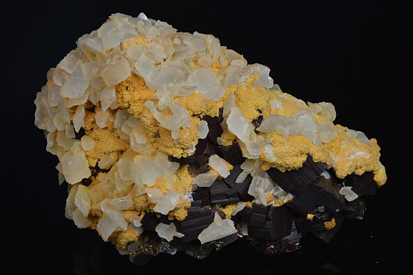 Pyrite, two generations Calcite