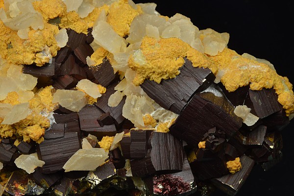 Pyrite, two generations Calcite