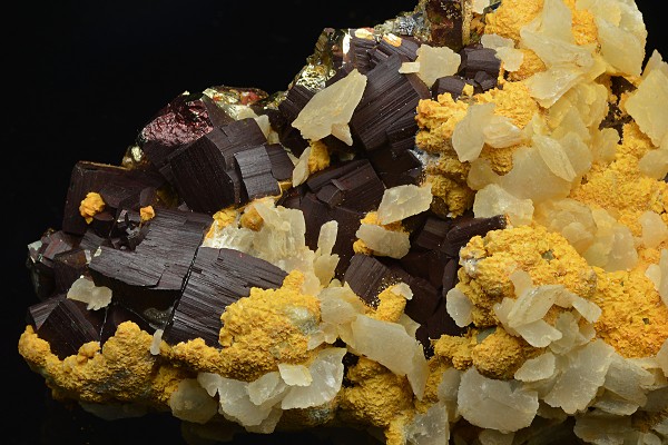 Pyrite, two generations Calcite