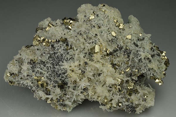 Pyrite on Quartz, Sphalerite
