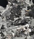 Quartz on Sphalerite, Chalcopyrite