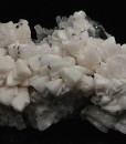 Manganoan Calcite on Quartz, Chalcopyrite