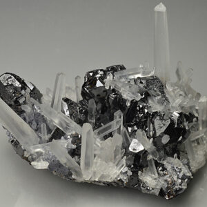 Quartz on Sphalerite, Galena
