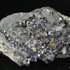 Truncated Galena, Pyrite, Chalcopyrite, Sphalerite, Quartz