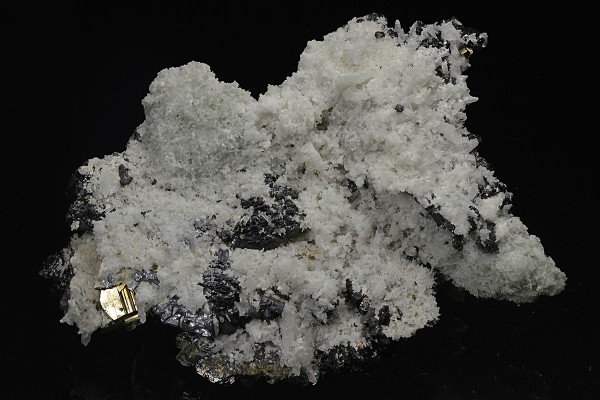 Pyrite, Quartz, Sphalerite, thin Galena plates