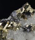 Pyrite, Galena on Quartz
