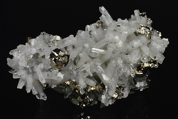 Pyrite on Quartz, Calcite