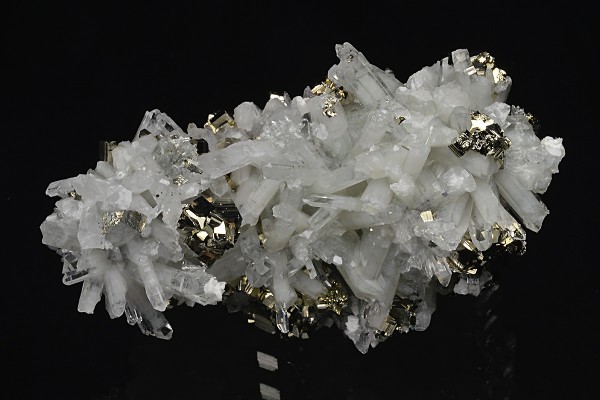 Pyrite on Quartz, Calcite