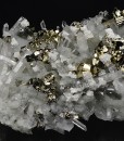 Pyrite on Quartz, Calcite