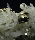 Pyrite on Quartz, Calcite