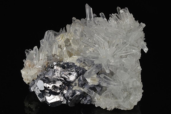 Twinned Galena, Quartz, Calcite, Sphalerite