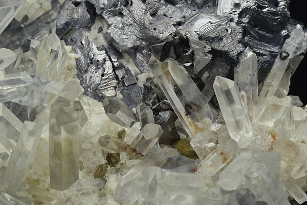 Twinned Galena, Quartz, Calcite, Sphalerite