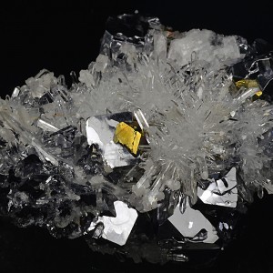 Truncated Galena, Quartz, Chalcopyrite, Calcite
