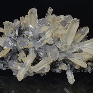 Quartz on Sphalerite tinged with Calcite
