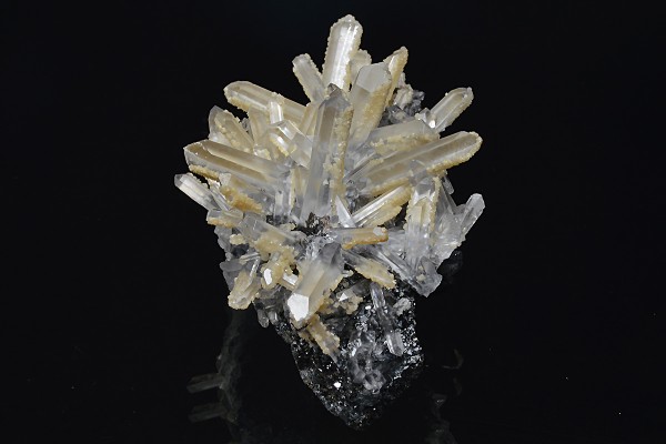 Quartz on Sphalerite tinged with Calcite