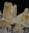 Quartz on Sphalerite tinged with Calcite