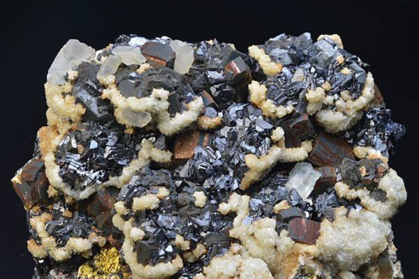 Sphalerite, Pyrite, two generations Calcite