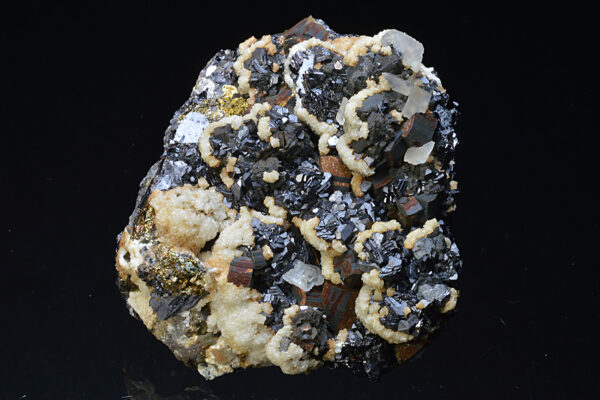 Sphalerite, Pyrite, two generations Calcite