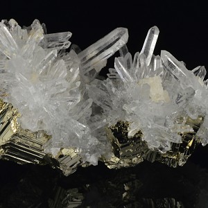 Quartz on Pyrite, Calcite