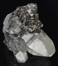 Chalcopyrite on Quartz, Sphalerite