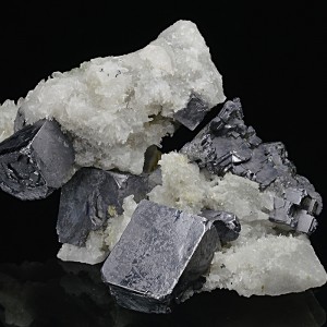 Truncated Galena on Quartz