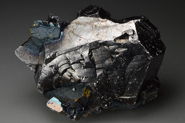 Iridescent Chalcopyrite on Galena, Sphalerite