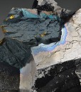 Iridescent Chalcopyrite on Galena, Sphalerite