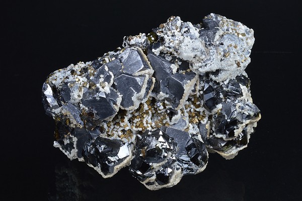 gem Sphalerite var.Cleiophane, Galena, Calcite