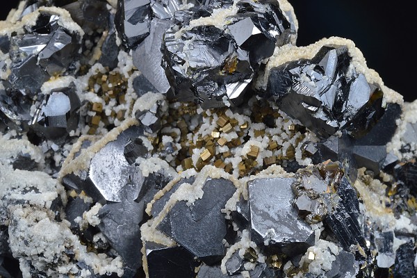 gem Sphalerite var.Cleiophane, Galena, Calcite