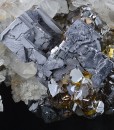 Skeletal Galena, Cleiophane, Quartz, Chalcopyrite