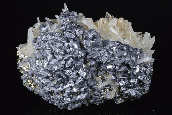 Galena on Pyrite, Quartz