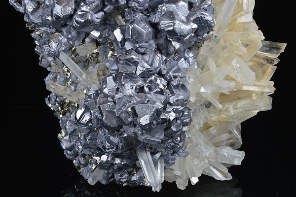 Galena on Pyrite, Quartz