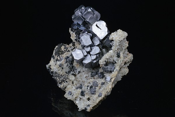 Skeletal Galena, Quartz, Sphalerite, Chalcopyrite