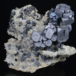 Skeletal Galena, Quartz, Sphalerite, Chalcopyrite