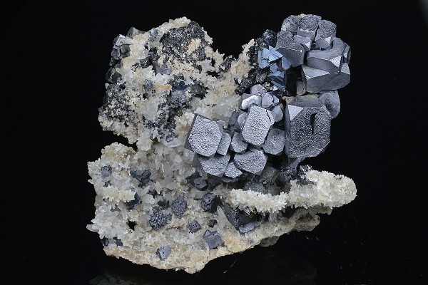 Skeletal Galena, Quartz, Sphalerite, Chalcopyrite