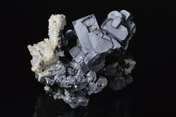 Skeletal Galena, Quartz, Sphalerite, Chalcopyrite