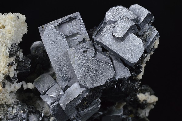 Skeletal Galena, Quartz, Sphalerite, Chalcopyrite